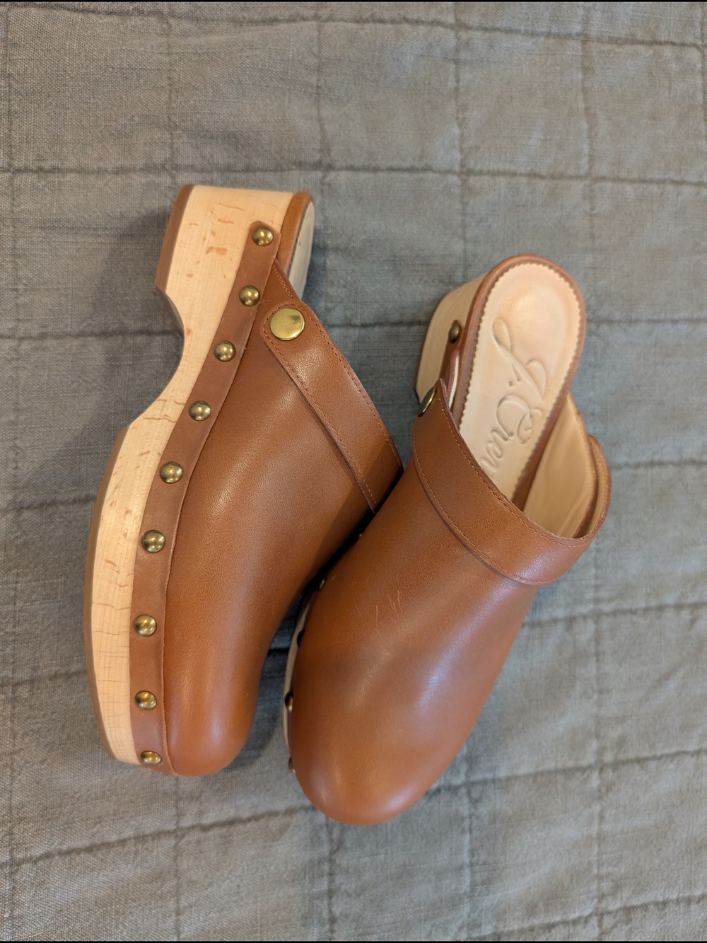 Leather Tan Clog Mules - Women's Slip-On Comfort